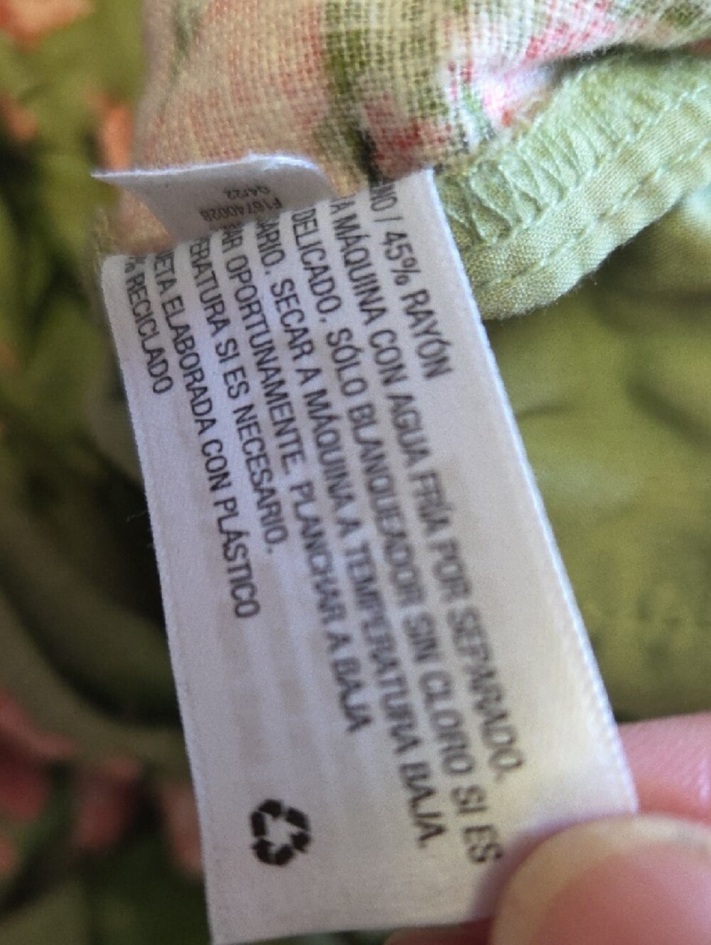 Agua Bendita Green Slacks with Pink Floral Tie Waist - Picture 4 of 7